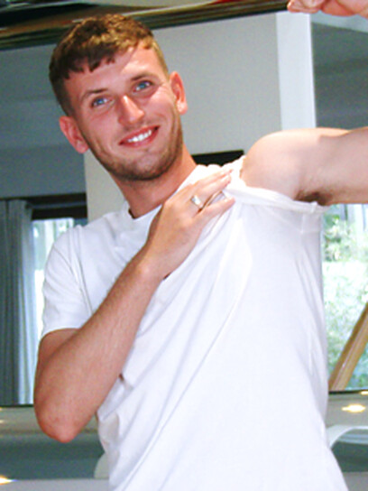 Young Straight Footballer Jude Moore