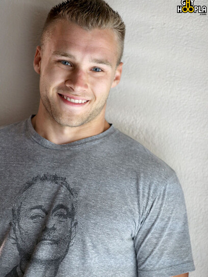 Buff Blonde Kyle Holmes Fucks The Couch in Cum Solo