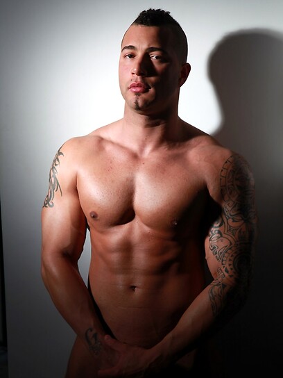 body builder posing nude