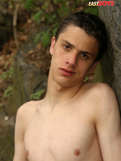 Twink jacking off uncut cock